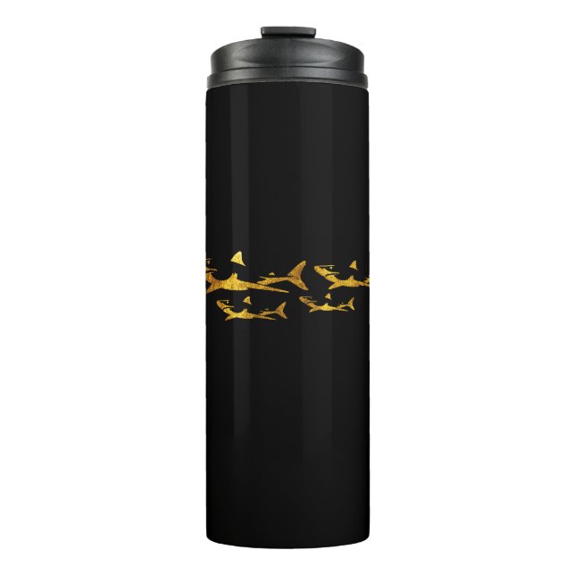 Goldene Haie Thermosbecher (Vorderseite)