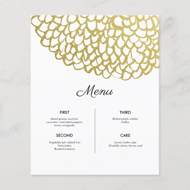 Goldene handgezeichnet Petal-Pattern-Hochzeit (Vorderseite)