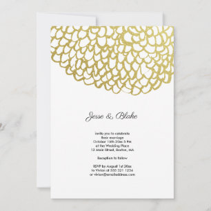Goldene handgezeichnet Petal-Pattern-Hochzeit Einladung