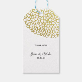 Goldene handgezeichnet Petal-Pattern-Hochzeit Geschenkanhänger