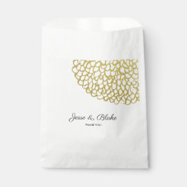 Goldene handgezeichnet Petal-Pattern-Hochzeit Geschenktütchen