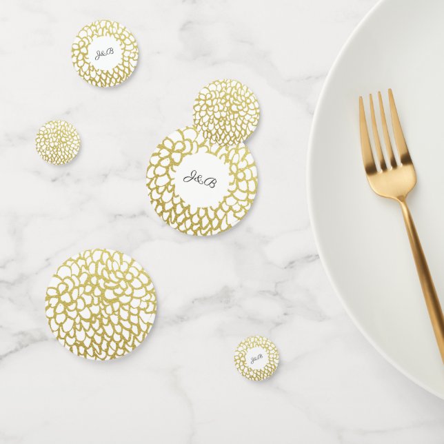 Goldene handgezeichnet Petal-Pattern-Hochzeit Konfetti (Gruppe)