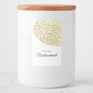 Goldene handgezeichnet Petal-Pattern-Hochzeit Lebensmitteletikett