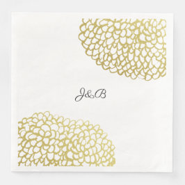 Goldene handgezeichnet Petal-Pattern-Hochzeit Serviette