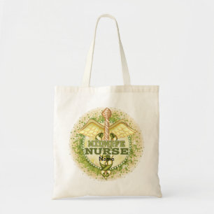 Goldene Hebamme Krankenschwester Caduceus-Tasche Tragetasche