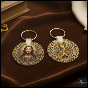 Goldene heilige Ikone - Jesus Schlüsselanhänger