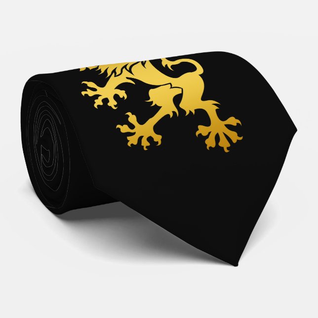 Goldene heraldische Löwe-Krawatte Krawatte (Gerollt)