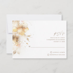 Goldene Herbst-Blumenhochzeit RSVP Karte