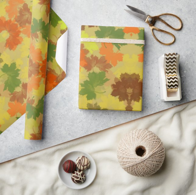 Goldene Herbst-Herbstlaube Geschenkpapier (Kunsthandwerk)