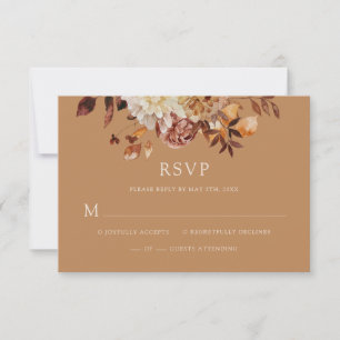 Goldene Herbst-Kupfer-Blumen-Hochzeits-RSVP-Karte RSVP Karte
