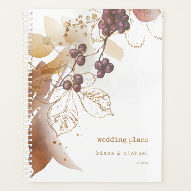 Goldene Herbstberries Hochzeitspläne ID655 Planer (Vorderseite)