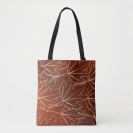 Goldene Herbstblätter auf braun Tasche