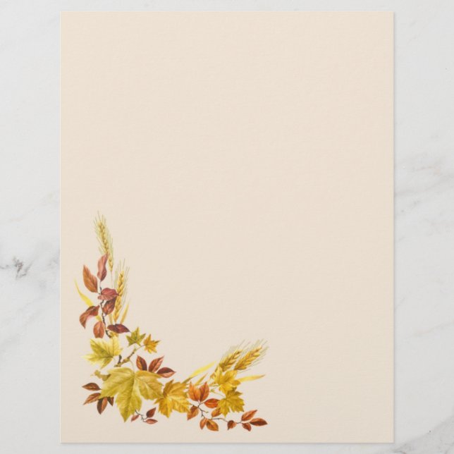 Goldene Herbstblätter Letterhead (Vorderseite)