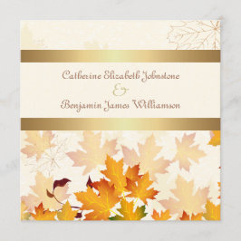 Goldene Herbstleaves Hochzeit Einladung