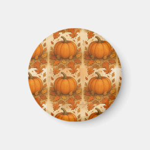 Goldene Herbstpumpen und fallende Blätter Magnet