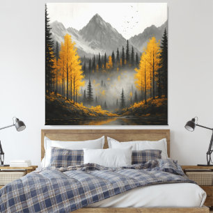 Goldene Herbstreflektionen Leinwanddruck