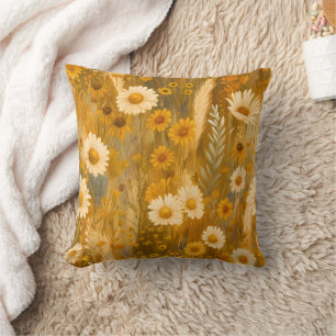 Goldene Herbstwoche Wildblume - Rustikaler Fall Kissen