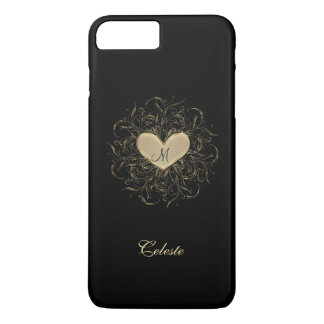 Goldene Herz-Monogramm iPhone 7 Plusfall Case-Mate iPhone Hülle