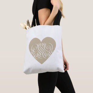 Goldene Herz-Schleife LOVE, Stilvoller und bedeutu Tasche