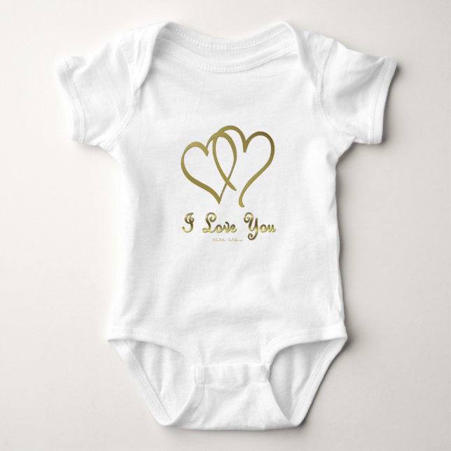 Goldene Herzen bei der Liebe Baby Strampler (Vorderseite)