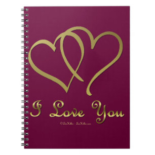 Goldene Herzen bei der Liebe Notizblock