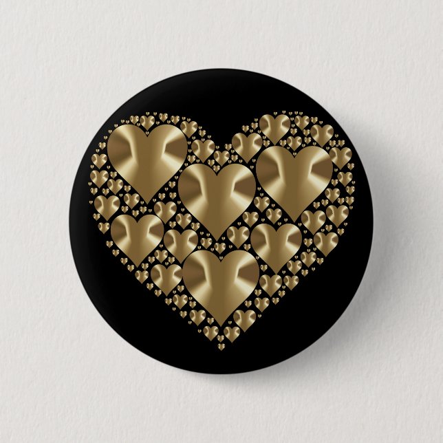 Goldene Herzen Button (Vorderseite)