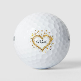 Goldene Herzen für Golfer an der Valentinstag-LIEB Golfball
