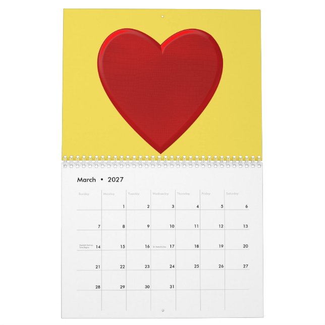 goldene Herzen Kalender (Mär 2027)