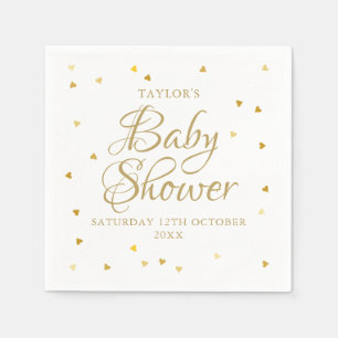 Goldene Herzen Konfetti-Baby-Party / Streusel Serviette