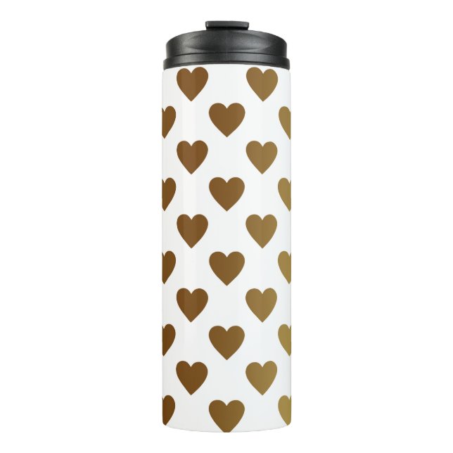 Goldene Herzen Mädchen Thermosbecher (Vorderseite)
