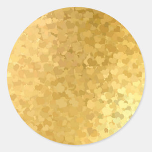 Goldene Herzen Moderne elegante leere Vorlage Chic Runder Aufkleber