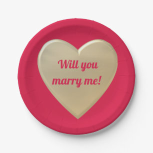 goldene Herzen Pappteller