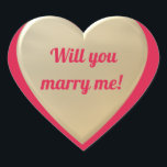 goldene Herzen, personalisiert Herz-Aufkleber<br><div class="desc">Romantische Hochzeit,  Valentinstag,  Happy Valentinstag,  liebevolle Herzen,  Liebe Sie,  Hochzeit,  werden Sie mich heiraten,  trentfarbene Koralle,  Vorschlag von marriagelove,  Liebe,  Sie können den Hintergrund und den Text ändern</div>
