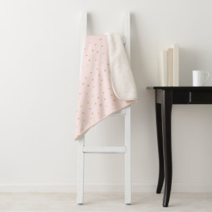 Goldene Herzen Rosa Sherpadecke