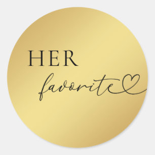 Goldene Herzensschrift Ihre Lieblings-Gastgeschenk Runder Aufkleber