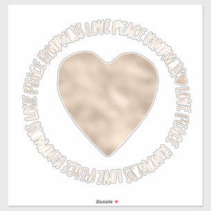 Goldene Herzlichkeit Liebe Frieden Inspiration Zit Aufkleber