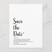 Goldene Herzschrift Save the Date Definition