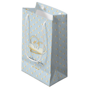 Goldene Herzschwäne, sanfte Liebe Kleine Geschenktüte