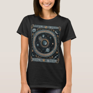 Goldene Himmelsmondumlaufbahn mit detaillierten As T-Shirt