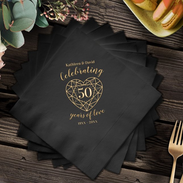 Goldene Hochzeit 50. Foil Stamps Napkins Servietten Mit Folie (Von Creator hochgeladen)