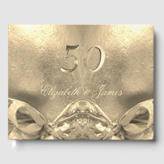 Goldene Hochzeit 50 Jahre Jubiläum Elegante Imitat Gästebuch