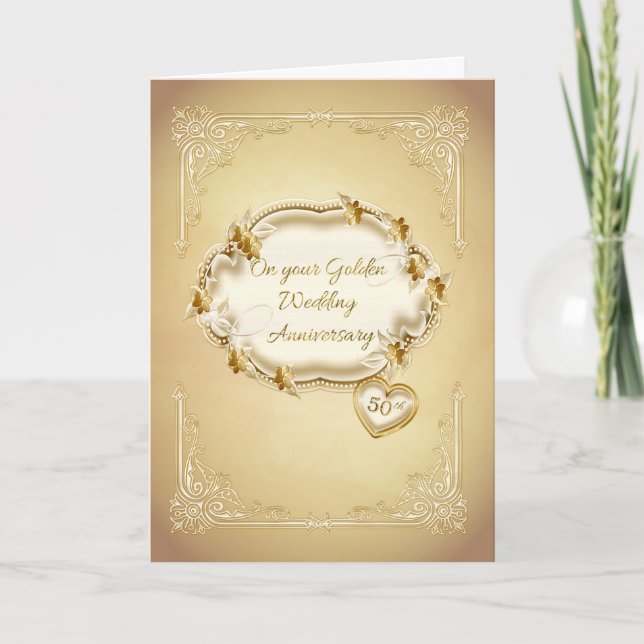 Goldene Hochzeit, 50. Jahrestag Karte (Vorderseite)