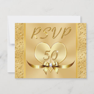 Goldene Hochzeit 50. Jubiläum Antwort mit Menüwahl Einladung