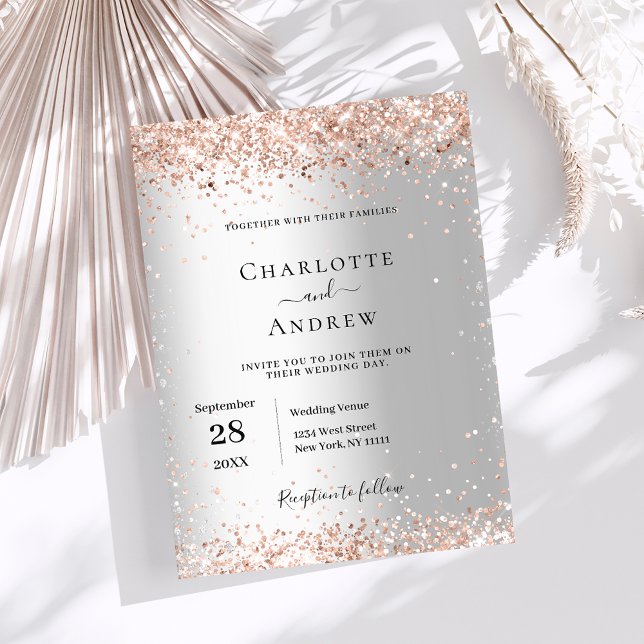 Goldene Hochzeit der Silberne Rose Einladung (Von Creator hochgeladen)