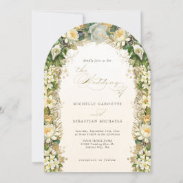 Goldene Hochzeit der weißen Blumen Einladung