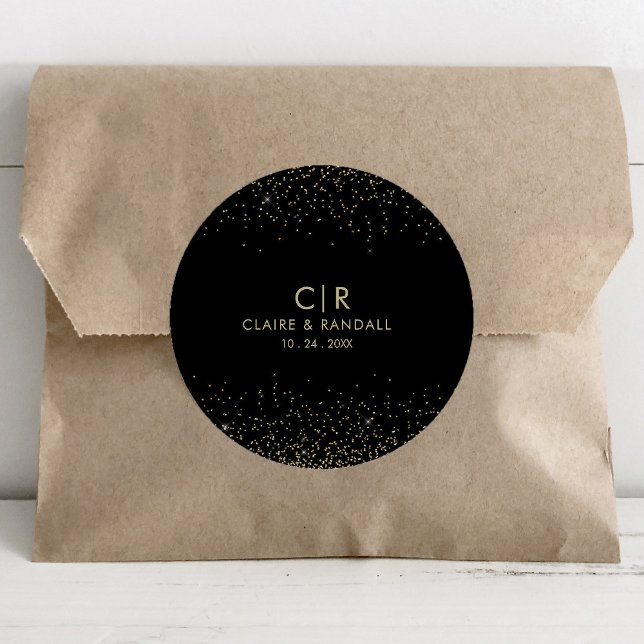 Goldene Hochzeit für Glitzer Runder Aufkleber (Von Creator hochgeladen)