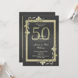 Goldene Hochzeit & Glitzer 50. Goldene Hochzeit Einladung