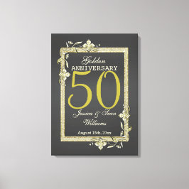 Goldene Hochzeit & Glitzer 50. Goldene Hochzeit Leinwanddruck