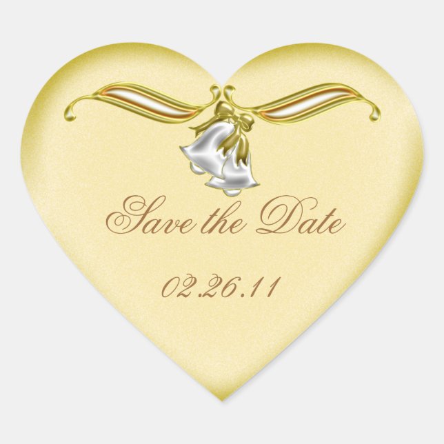 Goldene Hochzeit Herz-Aufkleber (Vorderseite)