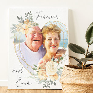 Goldene Hochzeit Herzform Foto Für Immer und Ewig Leinwanddruck